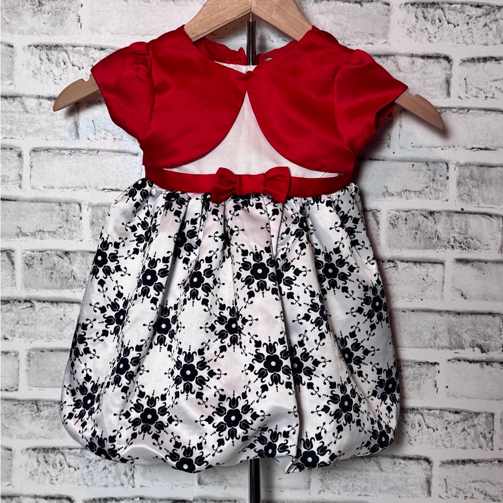 Penelope Mack Red Baby girls Christmas party dress sz 18 months red black‎ white